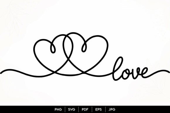 Download Double Heart Love One Line SVG - Love Collection
