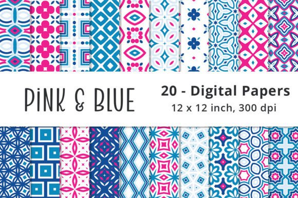 Download Blue and Pink Geometric Background Paper - Ink Collection