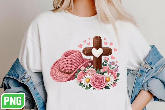 Download Faux Yarn Cowgirl Valentine Floral PNG - Cowgirl valentine Collection