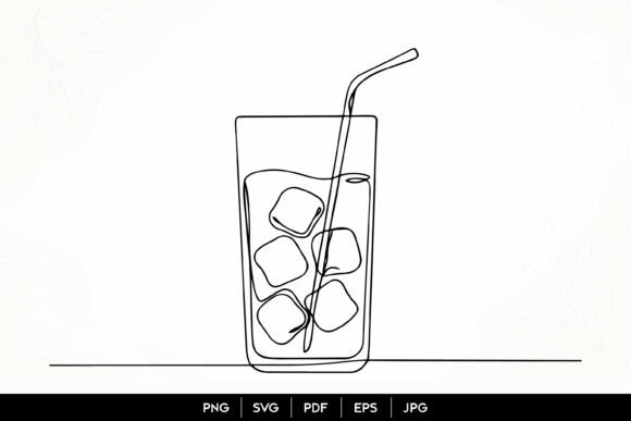Download Cold Drink Glass Line Art SVG - Ink Collection