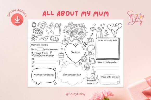 Download Mother’s Day Coloring Worksheet Love Mum - Love Collection