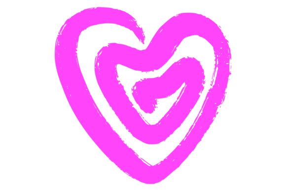 Download Pink Heart Brush Stroke Style. Grunge Lo - Ink Collection