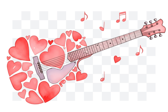 Download Love Guitar Valentine's Day PNG Clipart - Love Collection