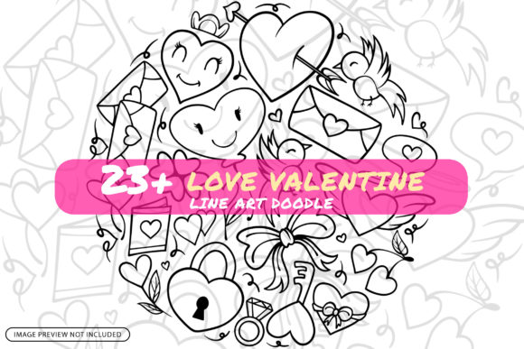 Download Love Valentine - Line Art Doodle - Love Collection