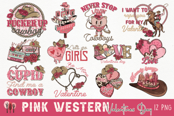 Download Pink Western Valentines Day Bundle - Ink Collection