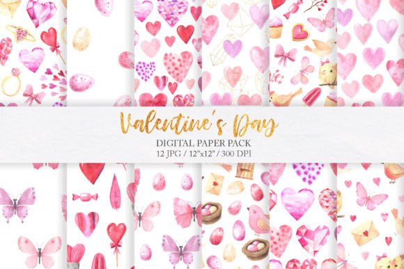 Download Valentine Day Pink Digital Papers Pack - Ink Collection